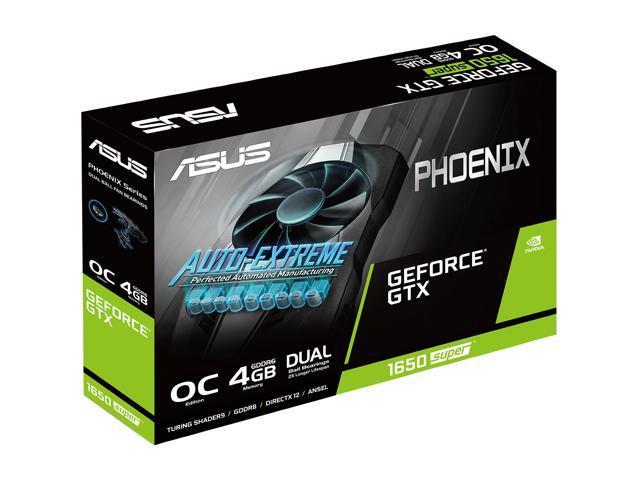 Asus GeForce GTX 1650 SUPER Overclocked 4GB Phoenix Fan Edition HDMI DP DVI Graphics Card (PH-GTX1650S-O4G)