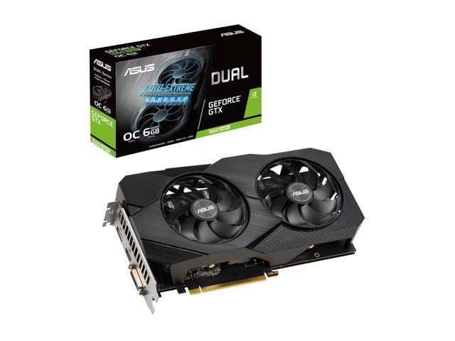 Asus GeForce GTX 1660 Super Overclocked 6GB Dual-fan EVO Edition VR Ready HDMI DisplayPort DVI Graphics Card (DUAL-GTX1660S-O6G-EVO)