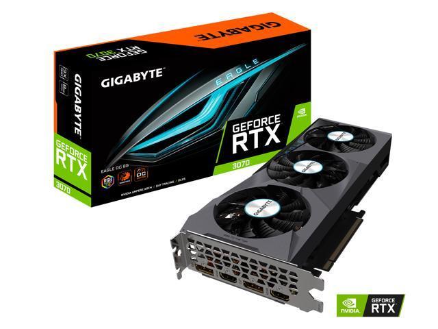 Gigabyte GeForce RTX 3070 DirectX 12 GV-N3070EAGLE OC-8GD 8GB 256-Bit GDDR6 PCI Express 4.0 x16 ATX Video Card