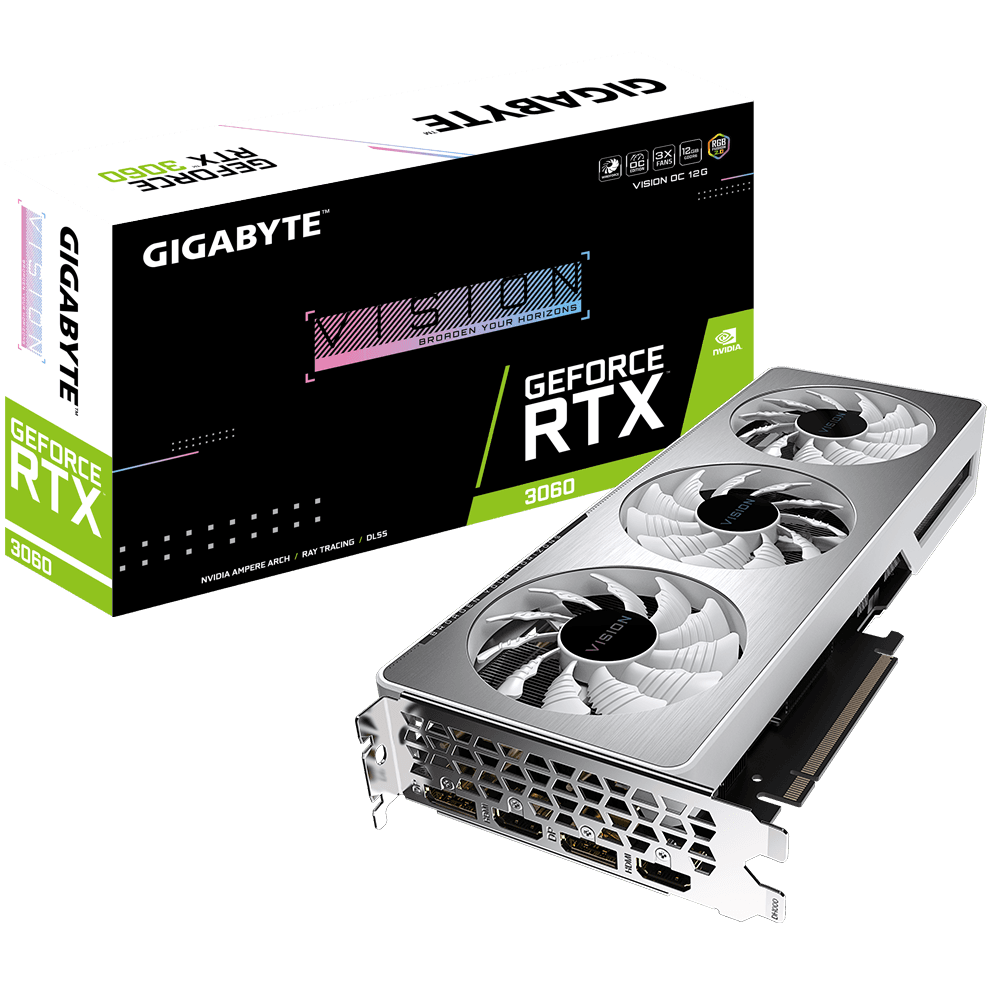 Gigabyte GeForce RTX 3060 VISION OC 12GB GDDR6 PCI Express 4.0 Graphics Card