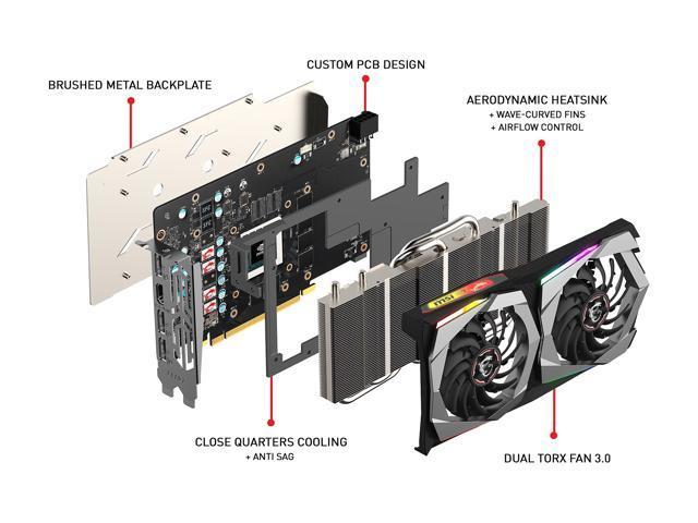 MSI GeForce GTX 1660 Ti DirectX 12 GTX 1660 TI GAMING X 6G 6GB 192-Bit GDDR6 PCI Express 3.0 x16 HDCP Ready Video Card