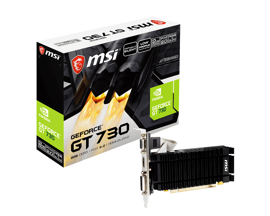 MSI GeForce GT 730 2GB DDR3 PCI Express 2.0 Low Profile Gaming Graphic Card