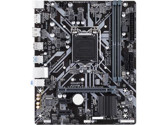 Gigabyte H310M A LGA 1151 (300 Series) Intel H310 HDMI SATA 6Gb/s USB 3.1 Micro ATX Intel Motherboard