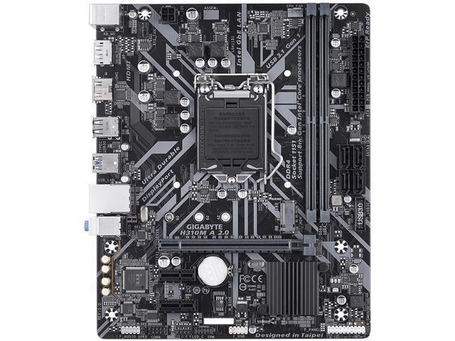Gigabyte H310M A 2.0 LGA 1151 (300 Series) Intel H310 SATA 6Gb/s Micro ATX Intel Motherboard