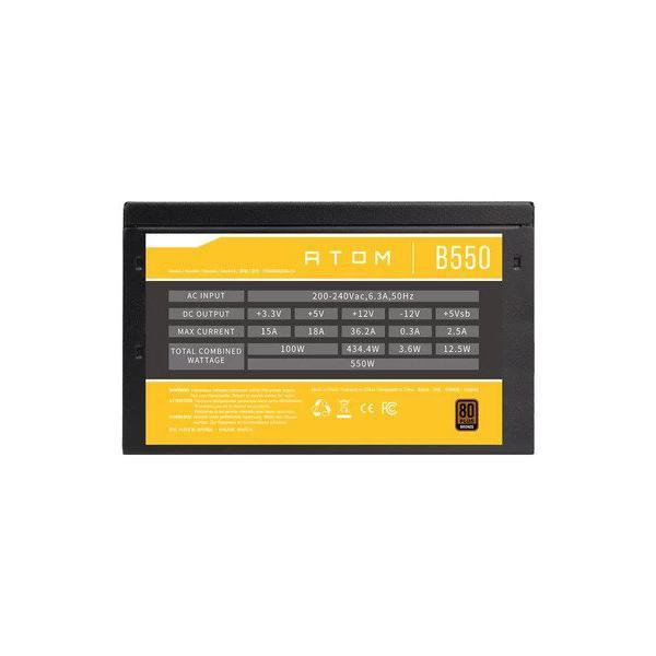 Antec ATOM B550 SMPS - 550 Watt 80 Plus Bronze Certification PSU With Active PFC