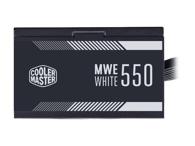Cooler Master MWE 550 White 550W 80+ White PSU w/ Hydro-Dynamic-Bearing Silent 120mm Fan, Single +12V Rail, Flat Black Cables