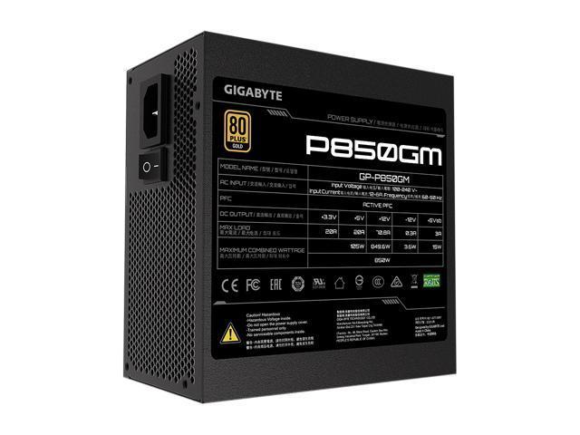 Gigabyte GP-P850GM 850W ATX 12V v2.31 80 PLUS GOLD Certified Full Modular Active (>0.9 typical) PFC Power Supply