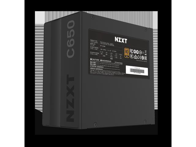 NZXT C650 NP-C650M 650 Watt PSU 80+ Gold Certified Hybrid Silent Fan Control Fluid Dynamic Bearings Modular Design Sleeved Cables ATX Gaming Power Supply, 10 Year Warranty
