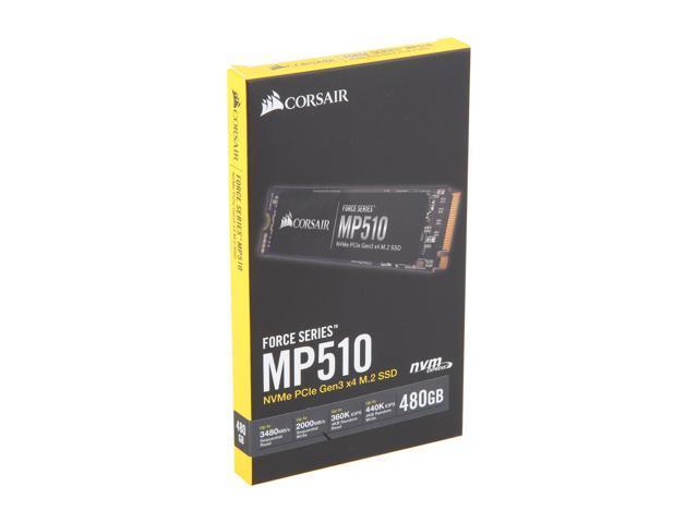 Corsair Force MP510 M.2 2280 480GB PCI-Express 3.0 x4, NVMe 1.3 3D TLC Internal Solid State Drive (SSD) CSSD-F480GBMP510