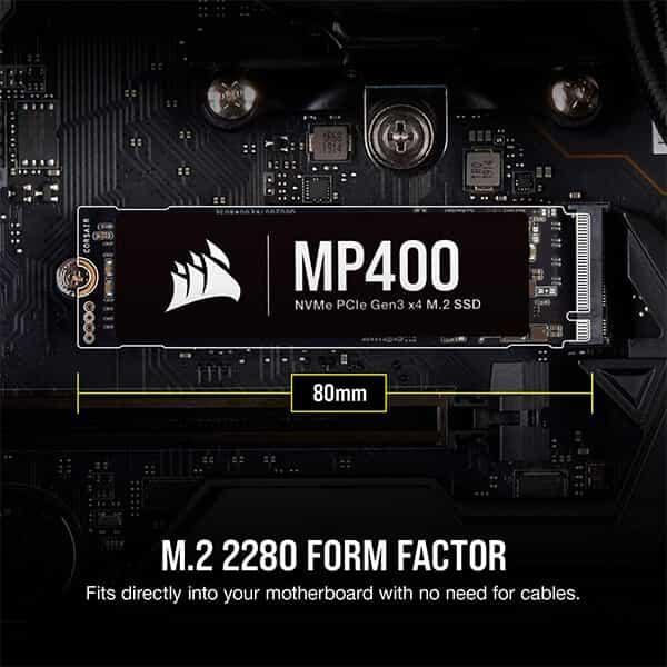 Corsair MP400 2TB Gen3 PCIe x 4 M.2 NVMe SSD (CSSD-F2000GBMP400)