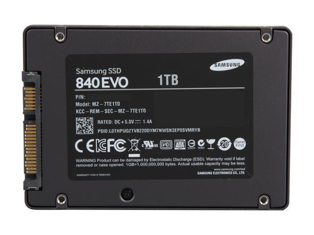 Samsung 840 EVO 2.5" 1TB SATA III MLC Internal Solid State Drive (SSD) MZ-7TE1T0BW