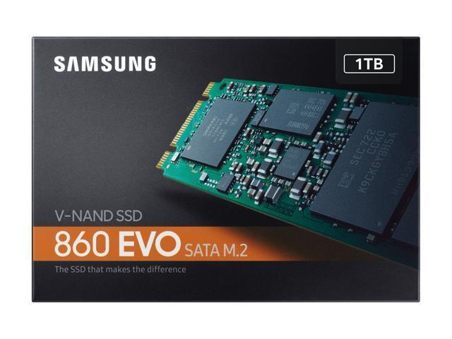 Samsung 860 EVO Series M.2 2280 1TB SATA III V-NAND 3-bit MLC Internal Solid State Drive (SSD) MZ-N6E1T0BW