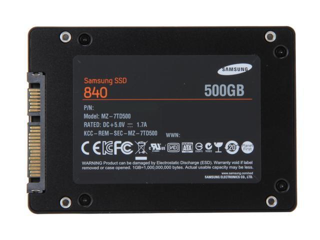 Samsung 840 Series 2.5" 500GB SATA III Internal Solid State Drive (SSD) MZ-7TD500BW