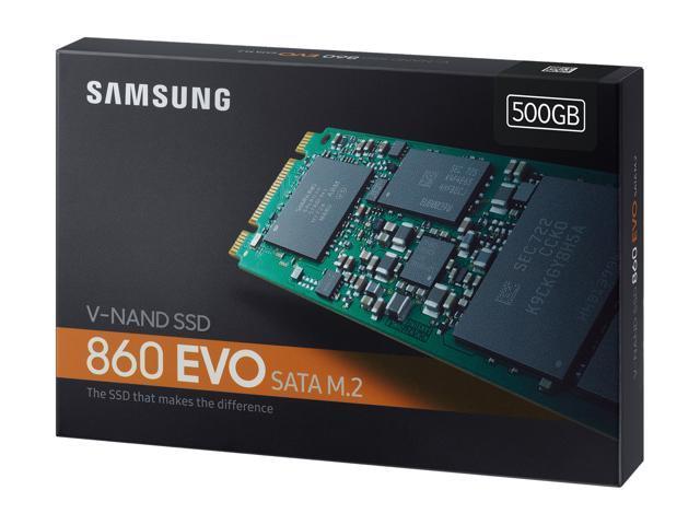 Samsung 860 EVO Series M.2 2280 500GB SATA III V-NAND 3-bit MLC Internal Solid State Drive (SSD) MZ-N6E500BW