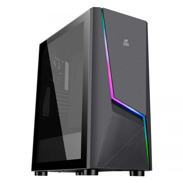 Ant Esports ICE-130AG Mid Tower with Transparent Side Panel - Black