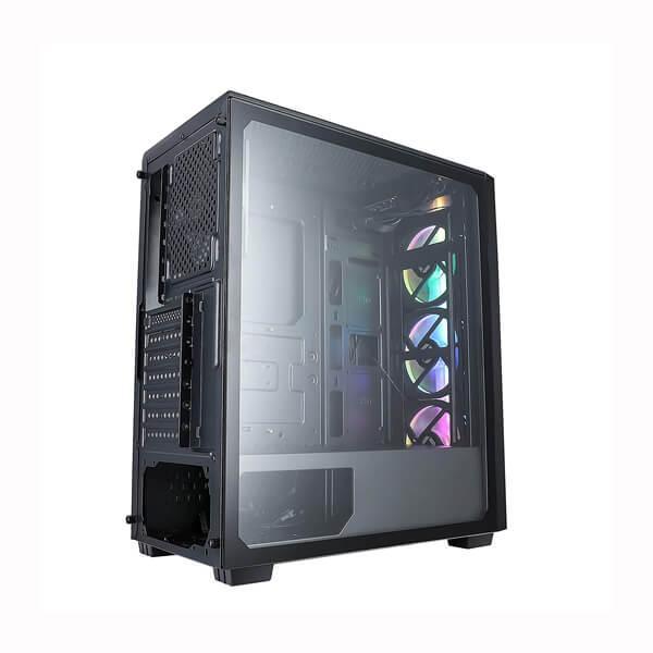 Chiptronex GX3000 ARGB (ATX) Mid Tower Cabinet With Tempered Glass Side Panel And ARGB Strip (Black)