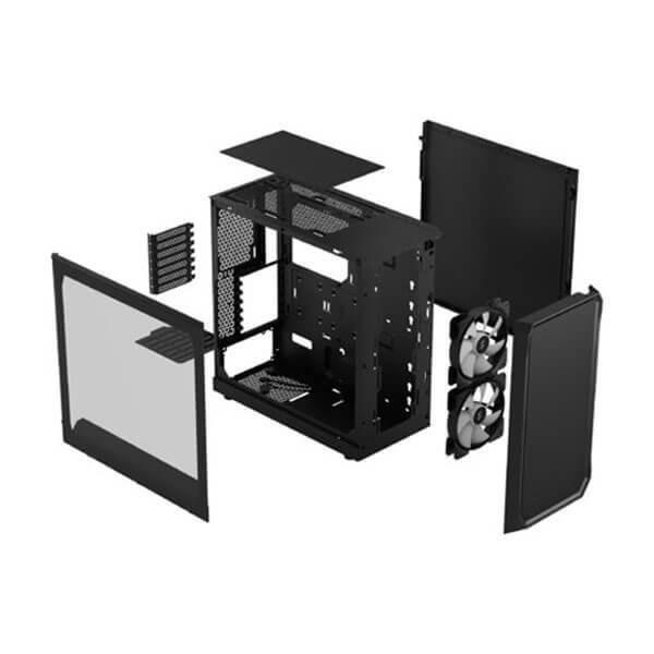 Fractal Design Focus 2 Mesh RGB TG Clear Tint (ATX) Mid Tower Cabinet (Black)
