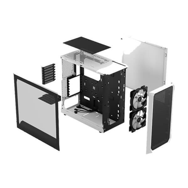 Fractal Design Focus 2 Mesh RGB TG Clear Tint (ATX) Mid Tower Cabinet (White)
