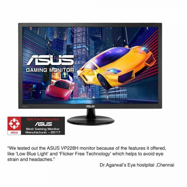 Asus VP228H - 22 Inch Gaming Monitor (1ms Response Time, FHD TN Panel, DVI-D, HDMI, D-sub, Speakers)